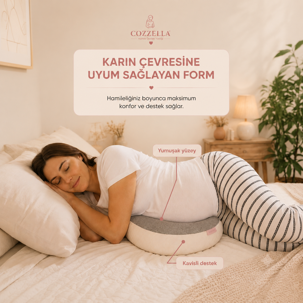 Ergonomik Ayarlanabilir Hamile Destek Yastığı