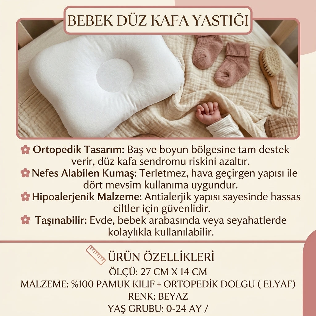 Bebek Düz Kafa Yastığı